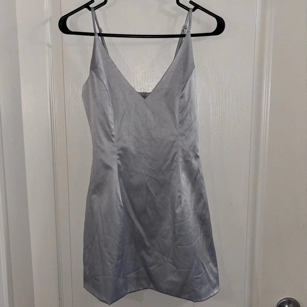 Elegant Silver Slip Dress - Picture 1 of 4